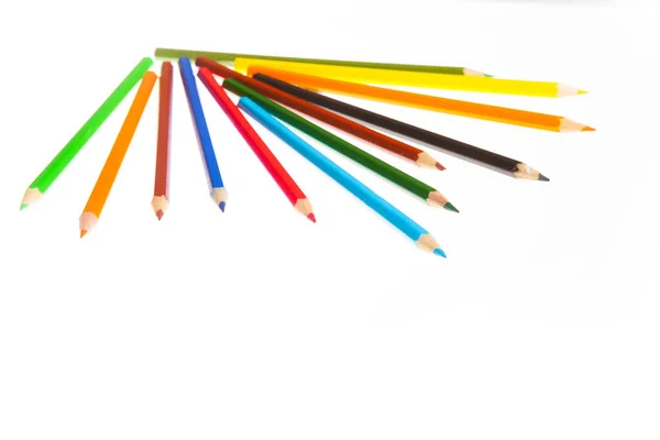 Multicolored Pencils White Background Concept Equality World — Stock Photo, Image