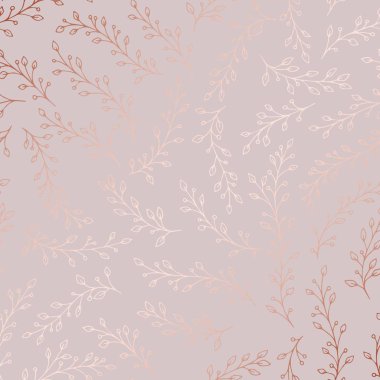 Gül altın. Süs vektör desen dalları ile