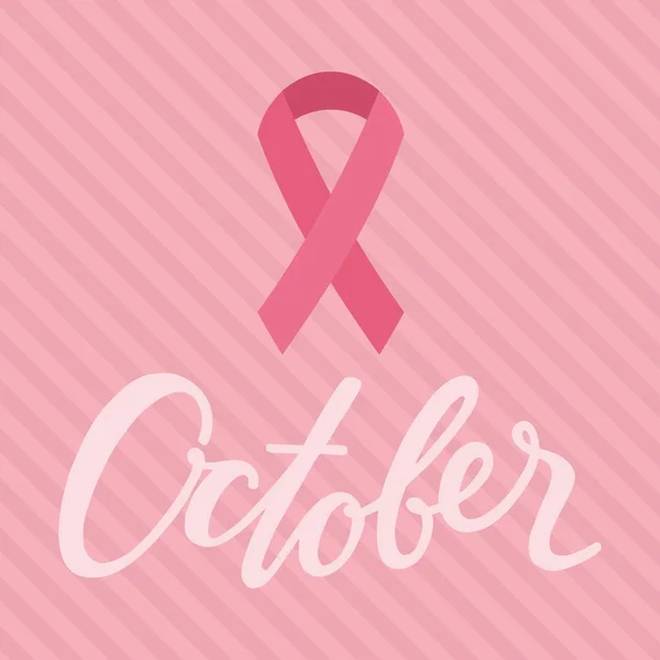 Breast Cancer Awareness Vector Background Design — Stock Vector