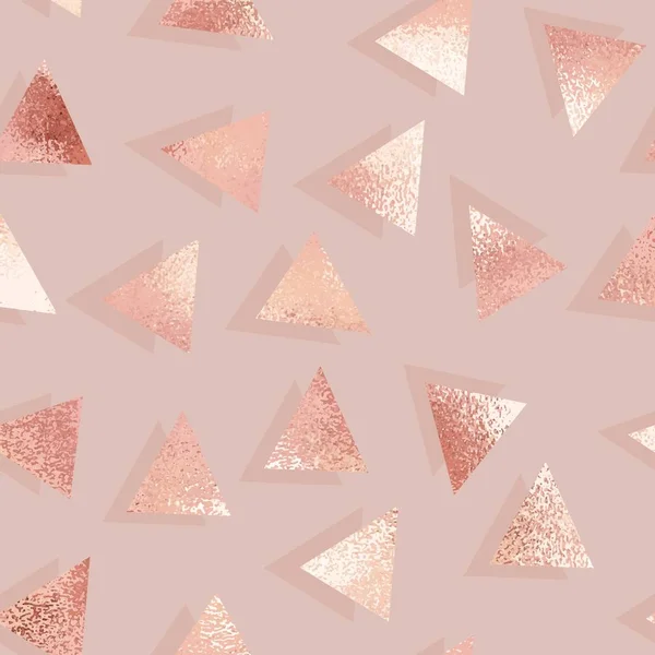 Rose Gold Abstract Background Triangles Vector Texture Design — Stock Vector
