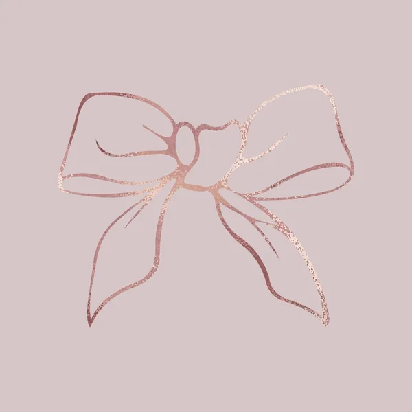 Bow Rose Illustration Vectorielle Élégante Pour Conception Avec Effet Feuille — Image vectorielle