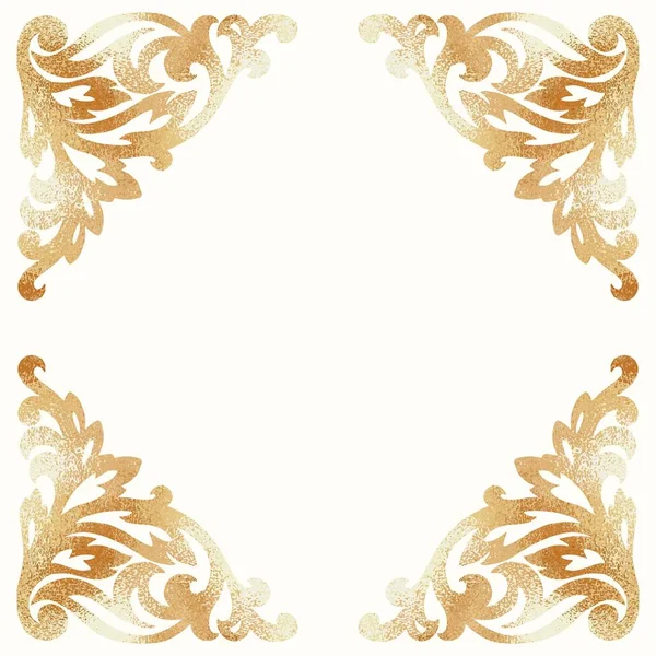 Gouden damast elementen. Vector achtergrond met ornament. Imitatie van gouden textuur voor design — Stockvector