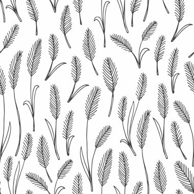 Siyah ve beyaz çiçek desenleri. El çizimi. Vektör arkaplanı