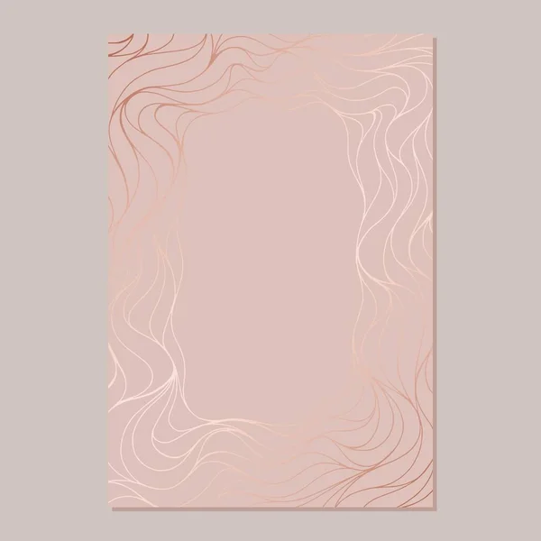 Plantilla Para Invitaciones Diseño Oro Rosa Ilustración Vectorial — Archivo Imágenes Vectoriales