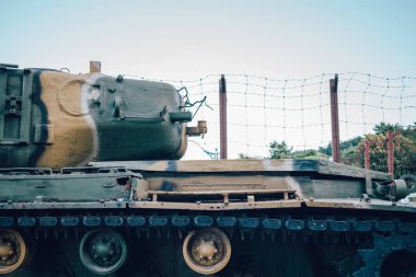 Geoje, Kore - 3 Ağustos 2015: Tarihi park, Geoje esir kampına