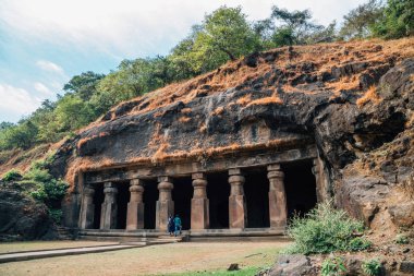 Elephanta mağaralar tarihi mimari Mumbai, Hindistan