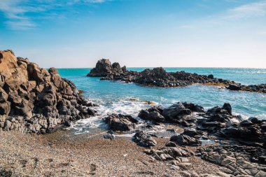 Gangdong Hwaam Jusangjeolli Cliff, tek sıra halinde ortak ve deniz Ulsan, Kore