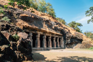 Elephanta mağaralar tarihi mimari Mumbai, Hindistan