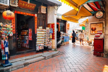 Lukang, Tayvan - 5 Mayıs 2018: Lukang eski street, alışveriş caddesi