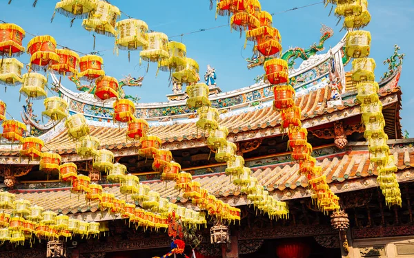 Lanternes Colorées Temple Lukang Mazu Lukang Taiwan — Photo