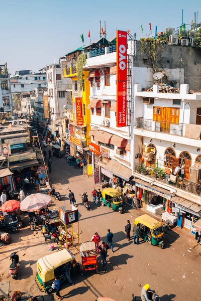 Delhi Índia Novembro 2017 Paharganj Main Bazaar Market Street Tourist — Fotografia de Stock