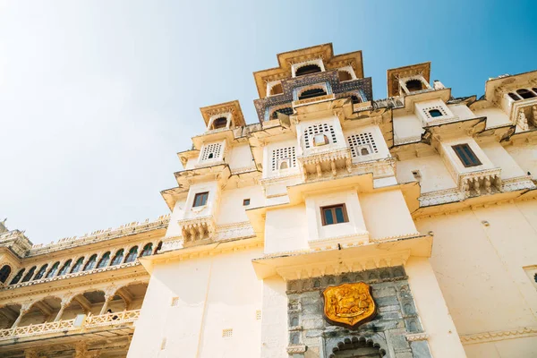 City Palace Udaipur Hindistan Tarihi Mimarisi — Stok fotoğraf