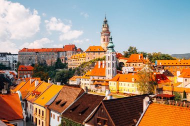 Kale kule ve eski binalar Cesky Krumlov, Çek