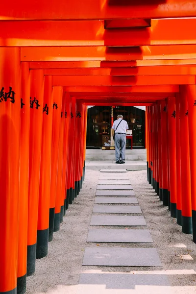 Japanska Helgedom Kushida Jinja Torii Gate Fukuoka — Stockfoto