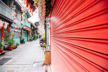 Shennong Street, vintage tarzı salonu ve kafe street Tainan, Tayvan