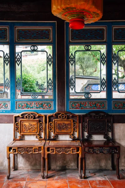 Chaise Style Traditionnel Chinois Intérieur Lin Family Mansion Garden Taipei — Photo