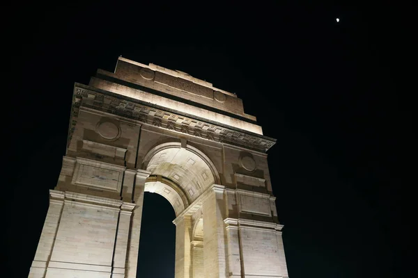 Puerta India Por Noche Delhi India — Foto de Stock
