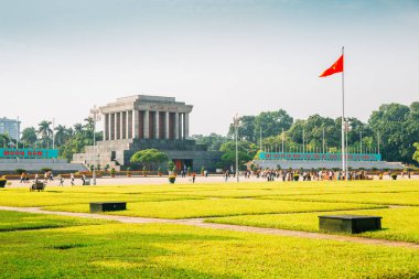 Hanoi, Vietnam için Ho Chi Minh Mausoleum ve Ba Dinh Meydanı