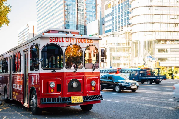 Seoul Korea Oktober 2018 Seoul City Tour Bus Gwanghwamun Cheonggye — Stockfoto