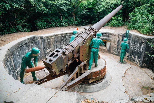 Cat Vietnam October 2018 Soldier Cannon Cannon Fort — Stock Photo, Image