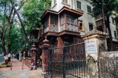 Mumbai, Hindistan - 18 Aralık 2017: Mani Bhavan Gandi Sangrahalaya Müzesi