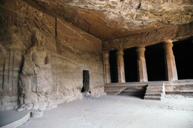 Elephanta mağaralar antik kalıntılar Mumbai, Hindistan