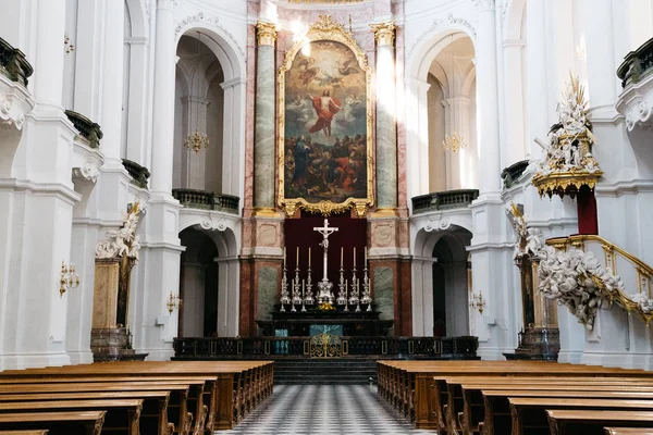 Dresde Allemagne Août 2016 Intérieur Église Katholische Hofkirche Cathédrale Dresde — Photo