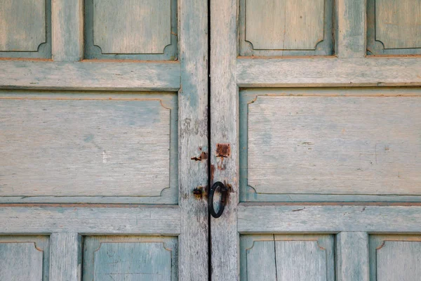 Coréen Traditionnel Vert Texture Fond Porte Bois — Photo