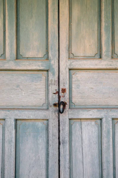 Coréen Traditionnel Vert Texture Fond Porte Bois — Photo