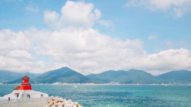 Oedo Botania Adası bağlantı noktası ve zümrüt deniz Geoje, Kore