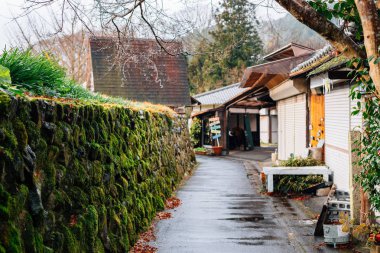 Ohara kırsal köy yağmurlu bir gün, Kyoto, Japonya