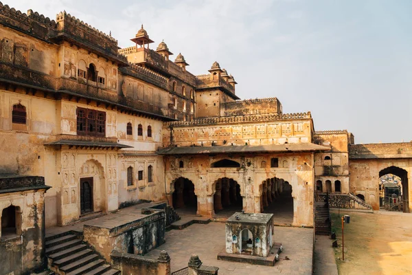 Orchha Fort Raja Mahal Starobylé Ruiny Indii — Stock fotografie