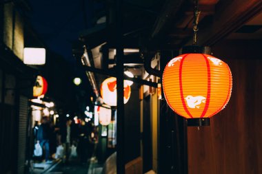 Gece Pontocho, Japon eski restoran ve pub sokakta Kyoto, Japonya