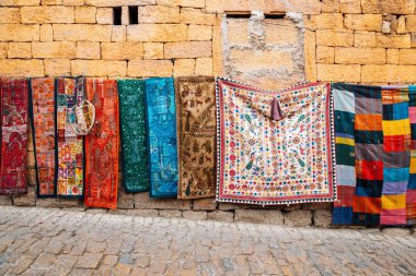Eski semt pazarı Jaisalmer, Hindistan, Hint tarzı Doğu Halı