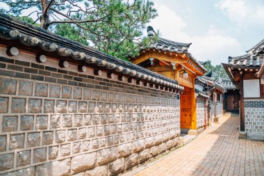 Kore geleneksel ev Bukchon Hanok köyü Seul, Kore