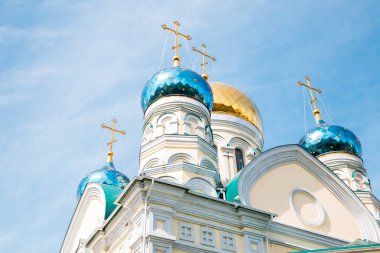 Pokrovsky katedral renkli dome çatı Vladivostok, Rusya