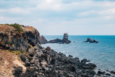 Seopjikoji deniz ve kaya oluşumu Jeju Adası, Kore