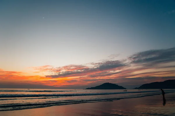 Palolem playa atardecer paisaje en Goa, India — Foto de Stock