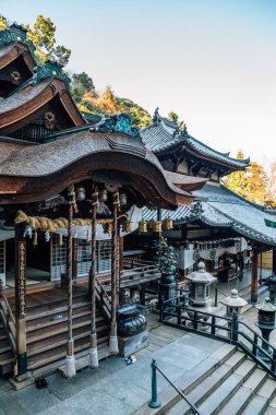 Nara, Japonya - 4 Nisan 2019 : Ikoma Hozan-ji tapınağı