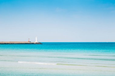 Sehwa Beach zümrüt deniz Jeju Adası, Kore