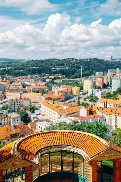 Brno city panorama view from Spilberk Castle in Brno, Czech Republic