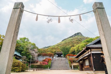 Takamatsu'da ilkbaharda Yashima Tapınağı, Kagawa Prefecture, Japonya