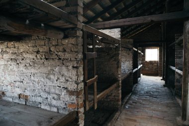 Oswiecim, Polonya - 16 Haziran 2019 : Auschwitz Ii Birkenau toplama kampı müzesi