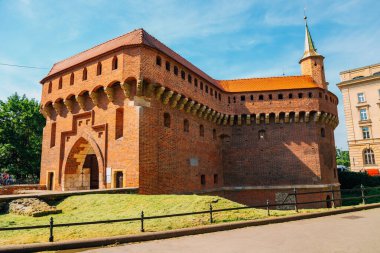 Krakow Barbican tarihi mimarisi Krakow, Polonya