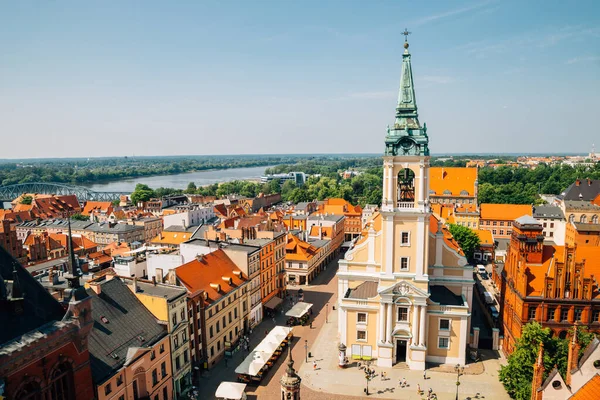 Rynek Staromiejski square, Old town cityscape in Torun, Poland — Stock Photo, Image