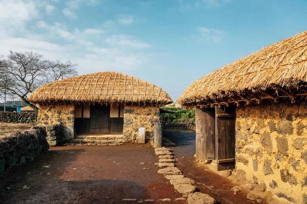 Seongeup Folk Village Casa Tradicional Coreana Ilha Jeju Coréia — Fotografia de Stock