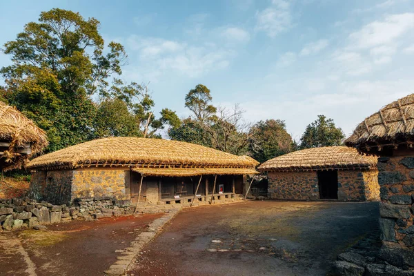 Desa Seongeup Folk Rumah Tradisional Korea Pulau Jeju Korea — Stok Foto