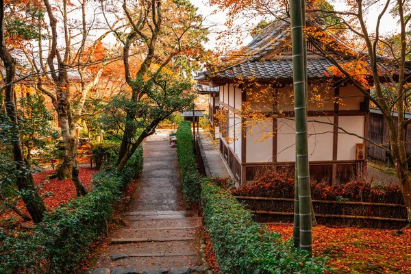 Jesień Świątyni Jojakko Arashiyama Kioto Japonia — Zdjęcie stockowe
