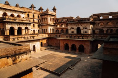 Orchha Fort Raja Mahal Orchha, Hindistan 'da.