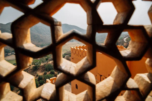 Amber Palace Vista Janela Jaipur Índia — Fotografia de Stock